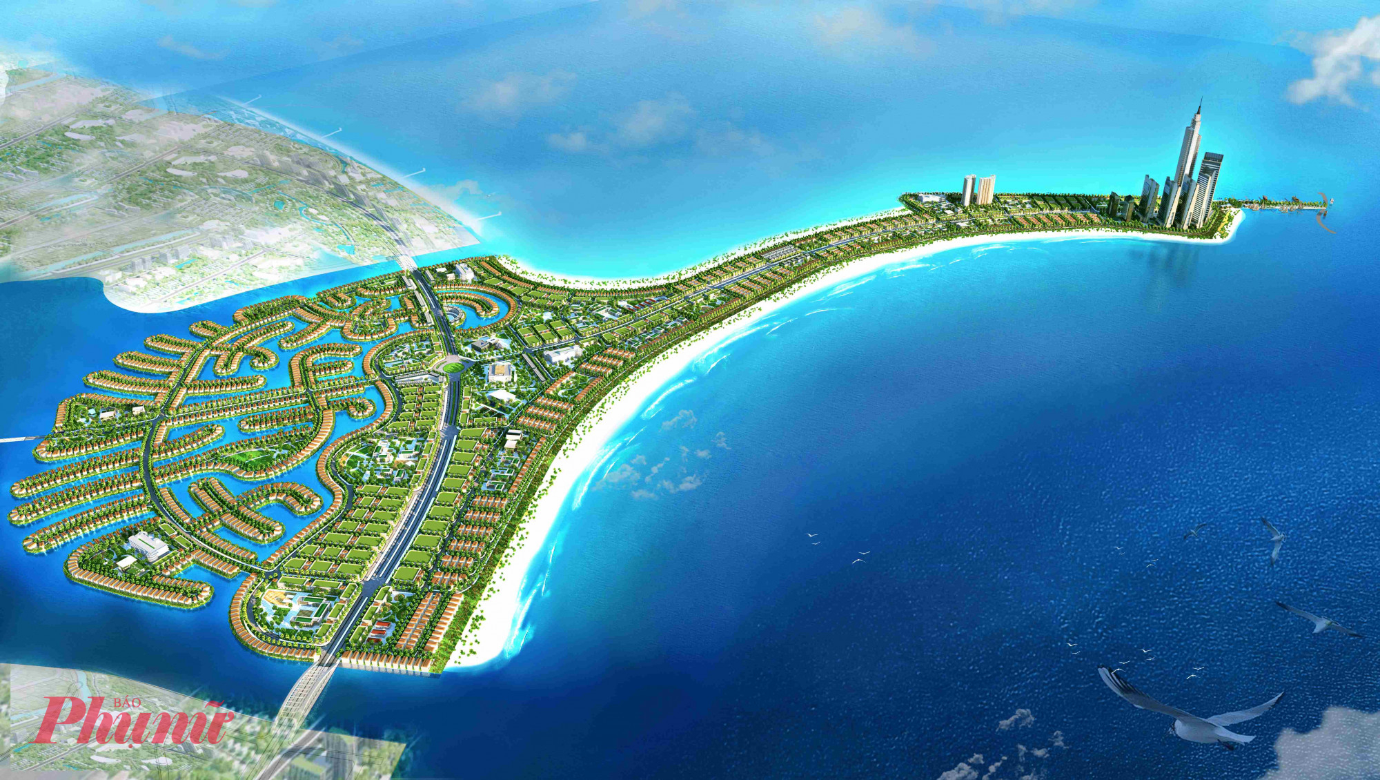 Siêu dự án lấn biển Cần Giờ: Động lực tăng trưởng kinh tế TPHCM Phối cảnh dự án khu đô thị du lịch lấn biển Cần Giờ - Ảnh: Vingroup