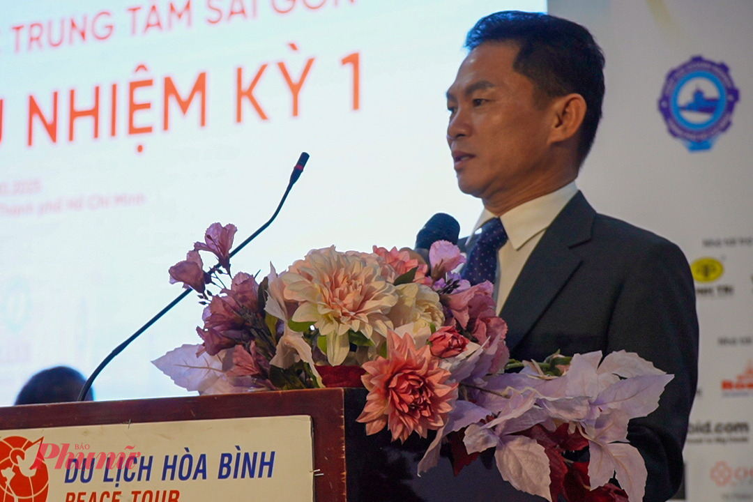 Tiến sĩ Nguyễn Vinh Huy - Chủ tịch Hội Doanh nghiệp Khu vực Trung tâm Sài Gòn phát biểu đáp từ.