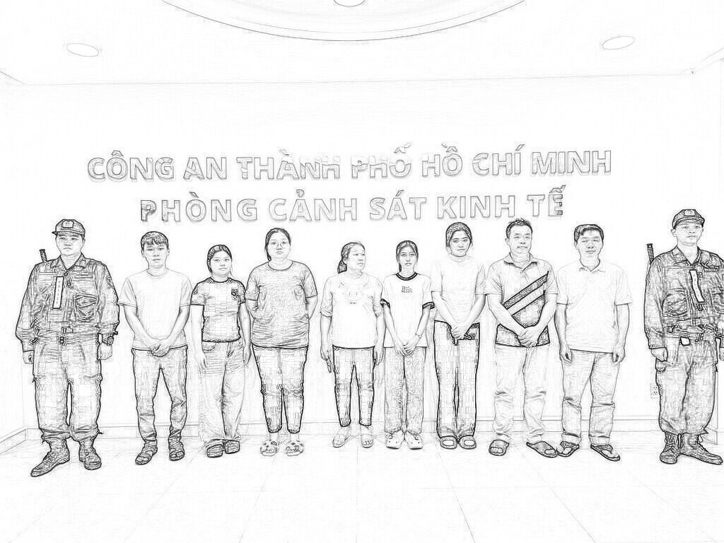 Các đối tượng bị bắt giữ. Ảnh: CA
