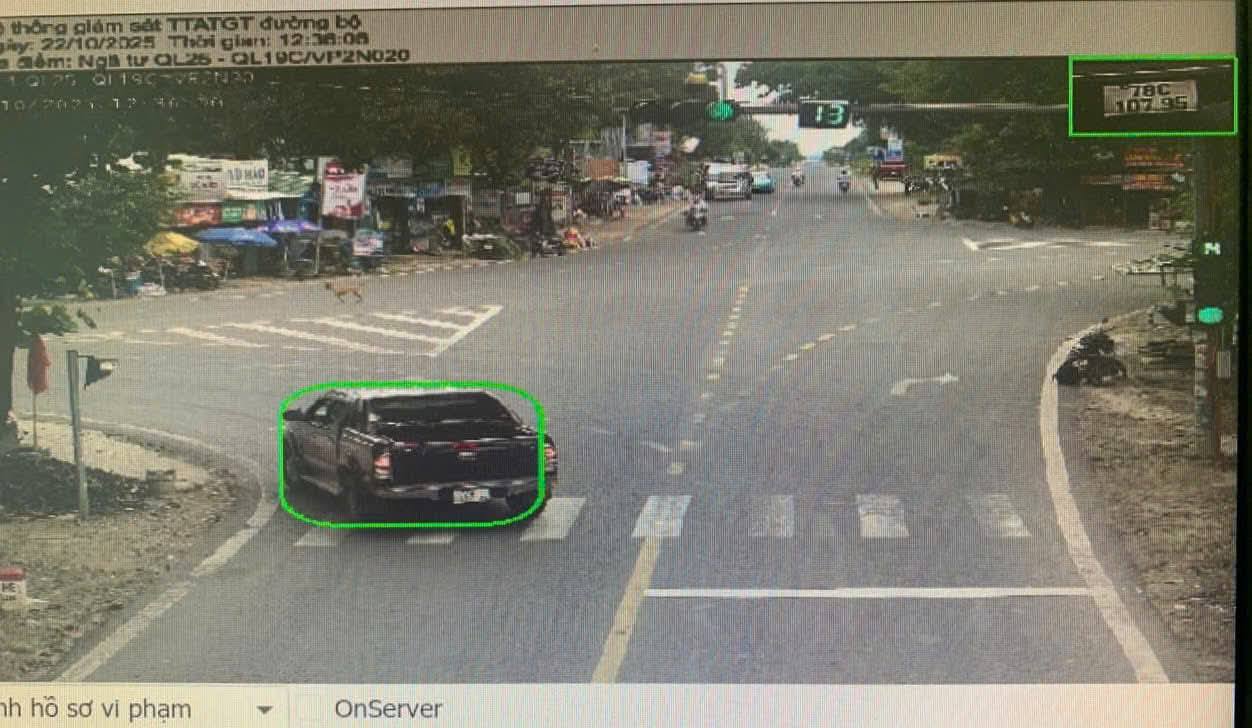 Hệ thống ca ma ra giám sát, xử lý vi phạm giao thông trên quốc lộ 25, quốc lộ 29 đoạn qua tỉnh Đắk Lắk ghi lại nhiều hình ảnh người tham gia giao thông vi phạm. Ảnh: Phòng CSGT Công an tỉnh Đắk Lắk.
