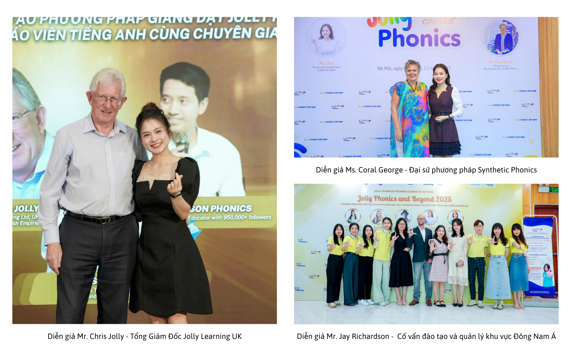 Các chương trình đào tạo Jolly Phonics từ năm 2023-2025 - Ảnh: Light Up English