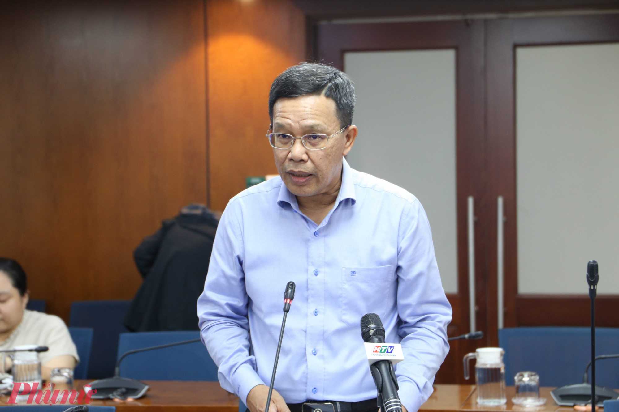 Ông Hoàng Phúc Dũng - Phó Trưởng Phòng Phòng Hạ tầng Kỹ thuật Sở Xây dựng TPHCM - thông tin trong buổi họp báo - Ảnh: Thanh Tâm