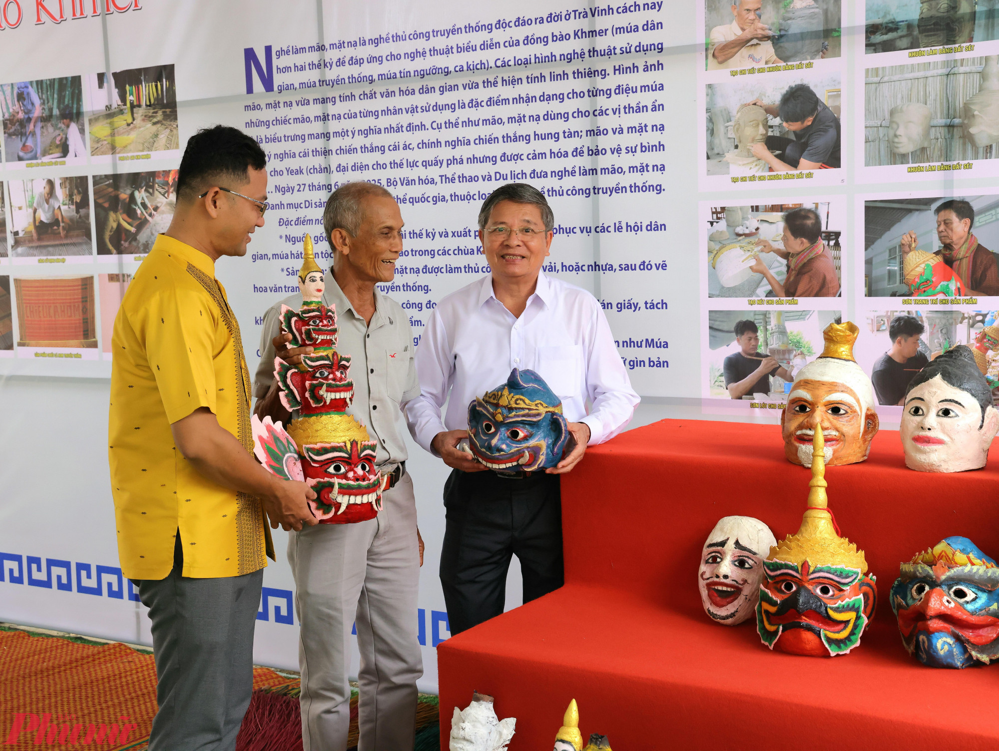  nghề làm mão (mũ), mặt nạ của đồng bào Khmer vào danh mục di sản văn hóa phi vật thể quốc gia. Ảnh: Trung Phạm