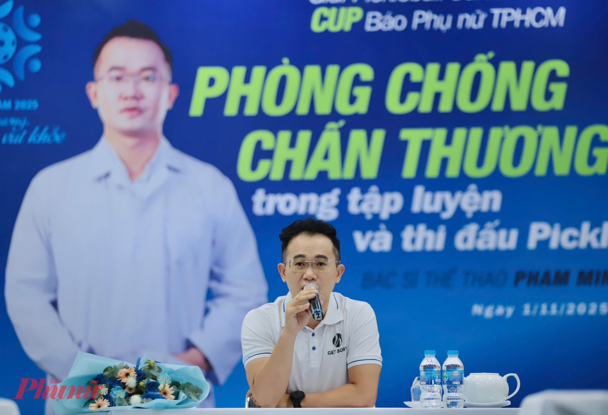 Bác sĩ thể thao Phạm Minh Tiện - diễn giả của buổi workshop Phòng chống chấn thương trong luyện tập và thi đấu Pickleball) (ảnh: Thành Lâm)