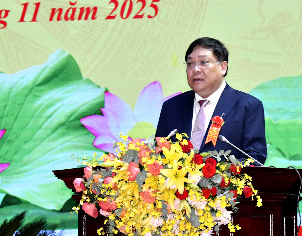 Ông Phạm Thành Ngại - Chủ tịch UBND tỉnh Cà Mau phát biểu tại đại hội. Ảnh: Mộng Thường