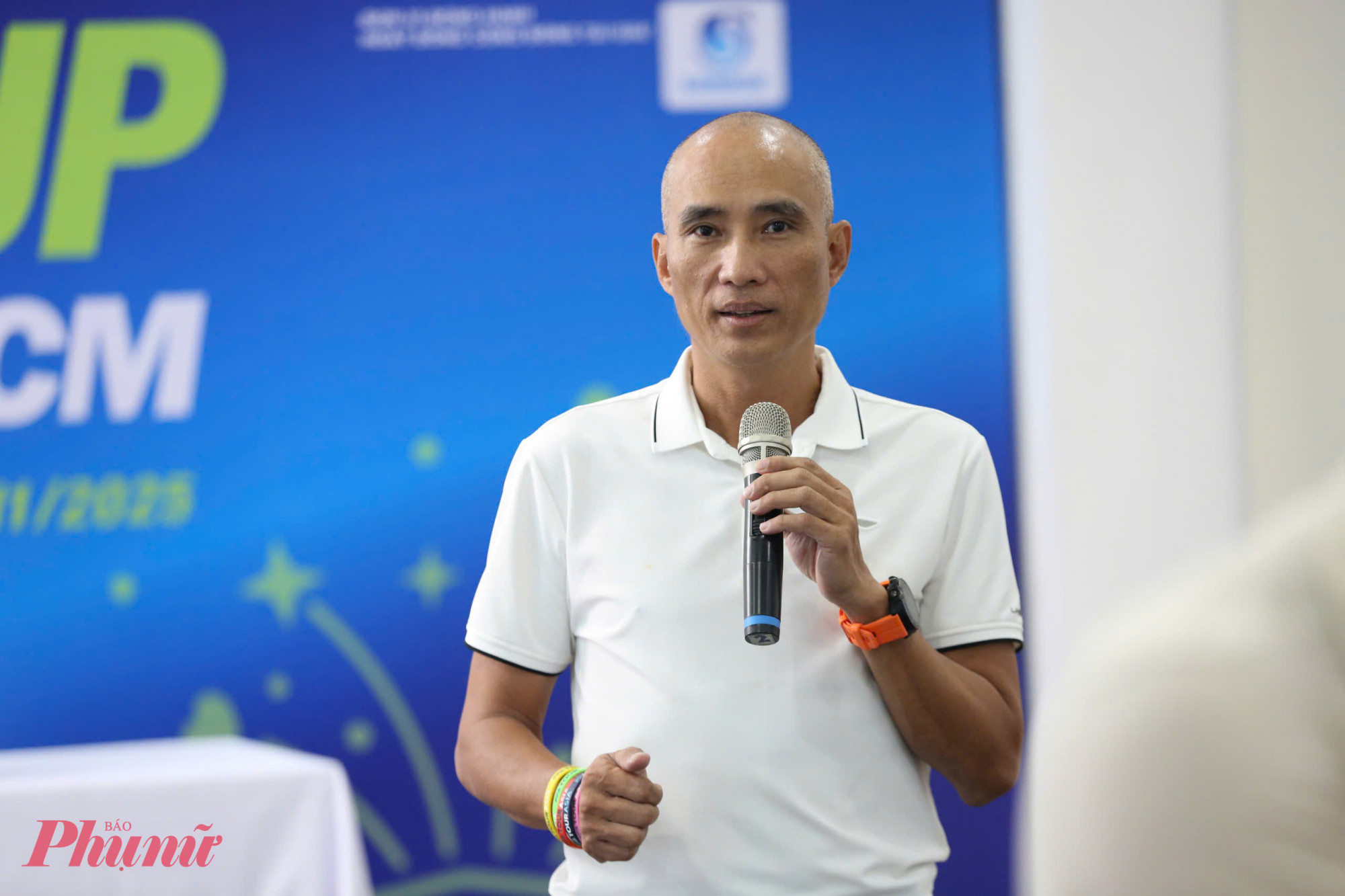 Ông Phạm Duy Long  - Tổng trọng tài giải đấu cũng phổ biến quy chế tới các vận động viên