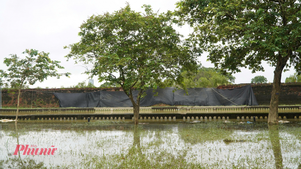 Hiện Trung tâm Bảo tồn Di tích Cố đô Huế đã phối hợp cùng đại diện Sở Xây dựng tiến hành khảo sát và đánh giá sơ bộ sự cố. Theo ghi nhận trực quan, phần tường bị sập gồm nhiều viên gạch vồ tách rời, thiếu tính liên kết khối. Quan sát bằng mắt thường nhận thấy tường được xây 03 lớp trong và ngoài xây bằng gạch vồ, lớp giữa độn bằng đất sét. Bên cạnh đó cũng ghi nhận một số đoạn tường lân cận có xu hướng nghiêng vào trong, một số đoạn biểu hiện rạn nứt, kết cấu yếu, có khả năng tiếp tục chuyển vị nếu bị tác động của mưa lớn, nước dâng kéo dài.