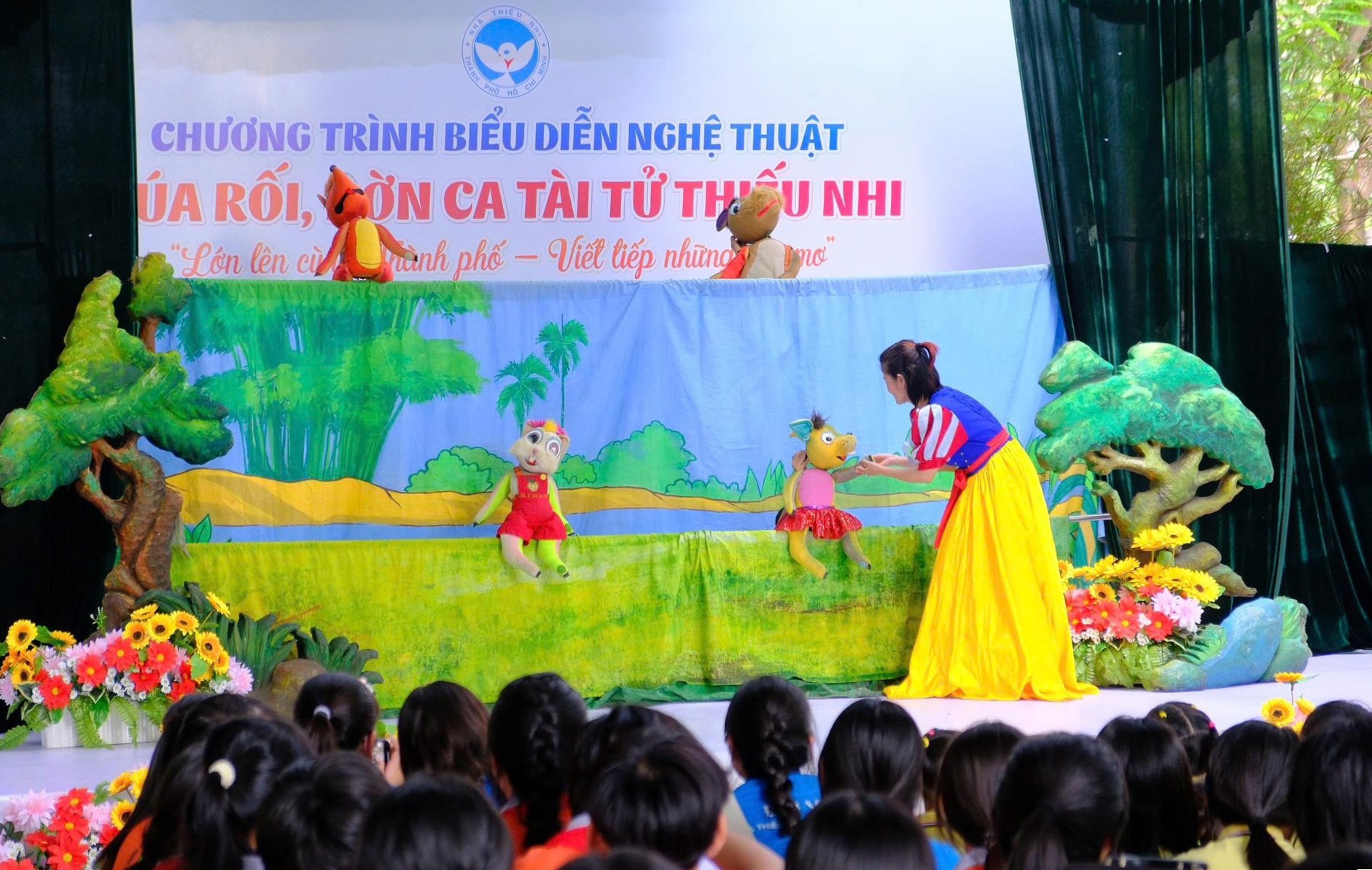 Chương trình biểu diễn múa rối trong khuôn khổ Tuần lễ VHNT dành cho thiếu nhi TPHCM 2025 - Ảnh: Nhà Thiếu nhi TPHCM.