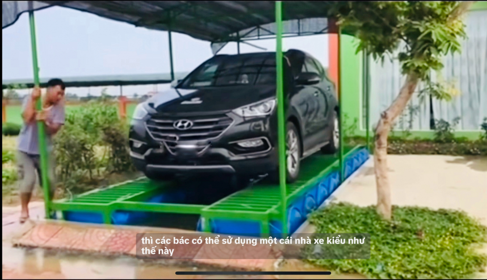 Nhà phao, can nhựa, túi chống ngập ô tô... "lên ngôi" Nhà xe chống ngập được tài khoản