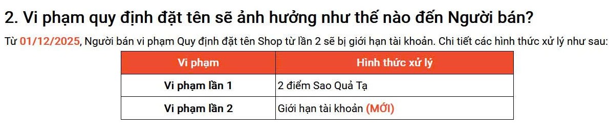 Thông báo được cập nhật của Shopee 