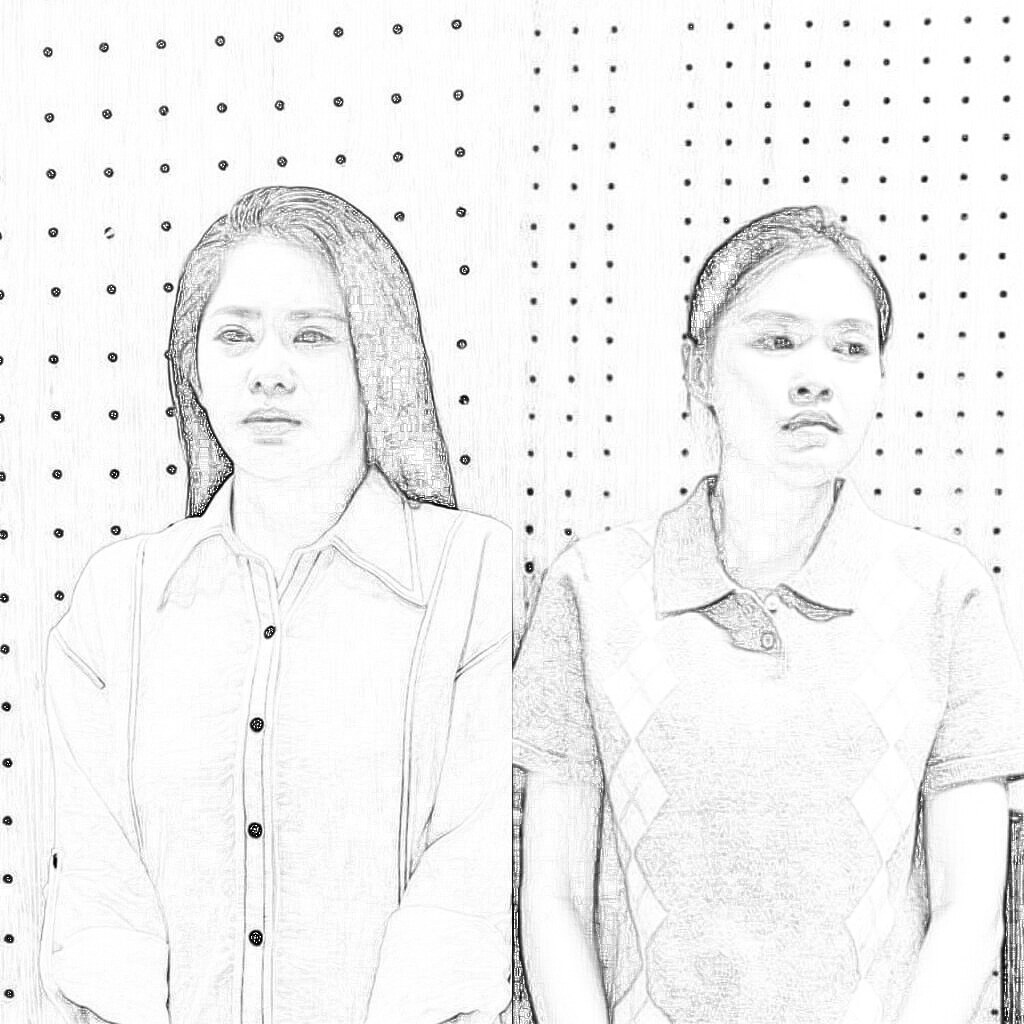 Ly và Duyên tại cơ quan công an. Ảnh: CA