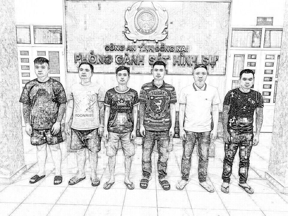 7 đối tượng bị bắt. Ảnh: CA