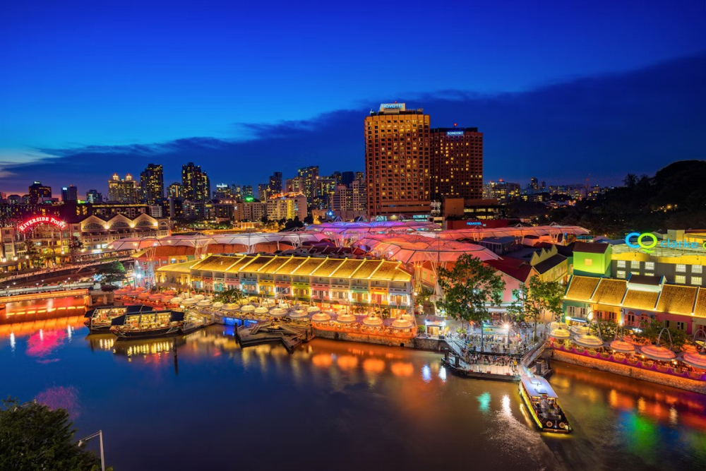 Clarke Quay, Singapore, về đêm