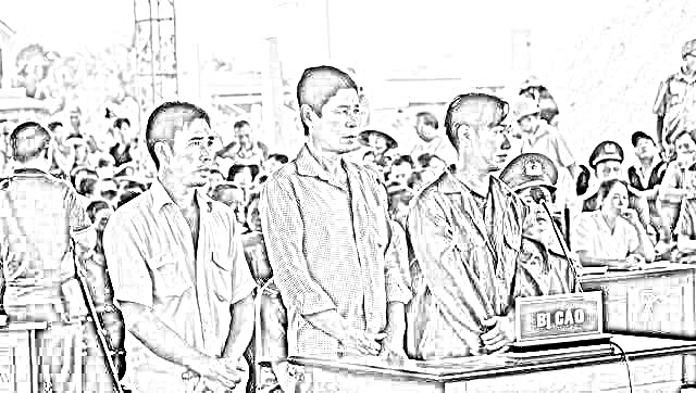 Các bị cáo tại phiên xét xử lưu động