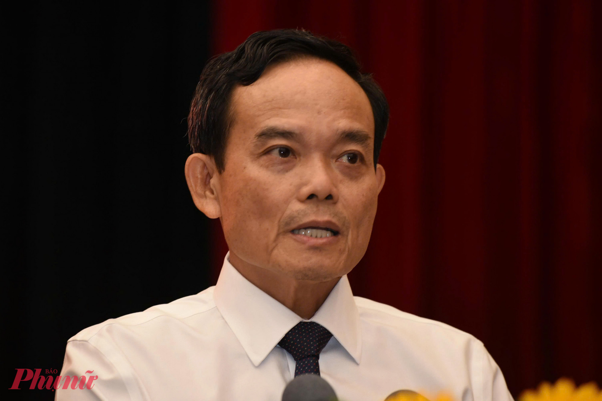 Bí thư Thành ủy TP HCM Trần Lưu Quang phát biểu chỉ đạo tại hội nghị - Ảnh: Thanh Tâm