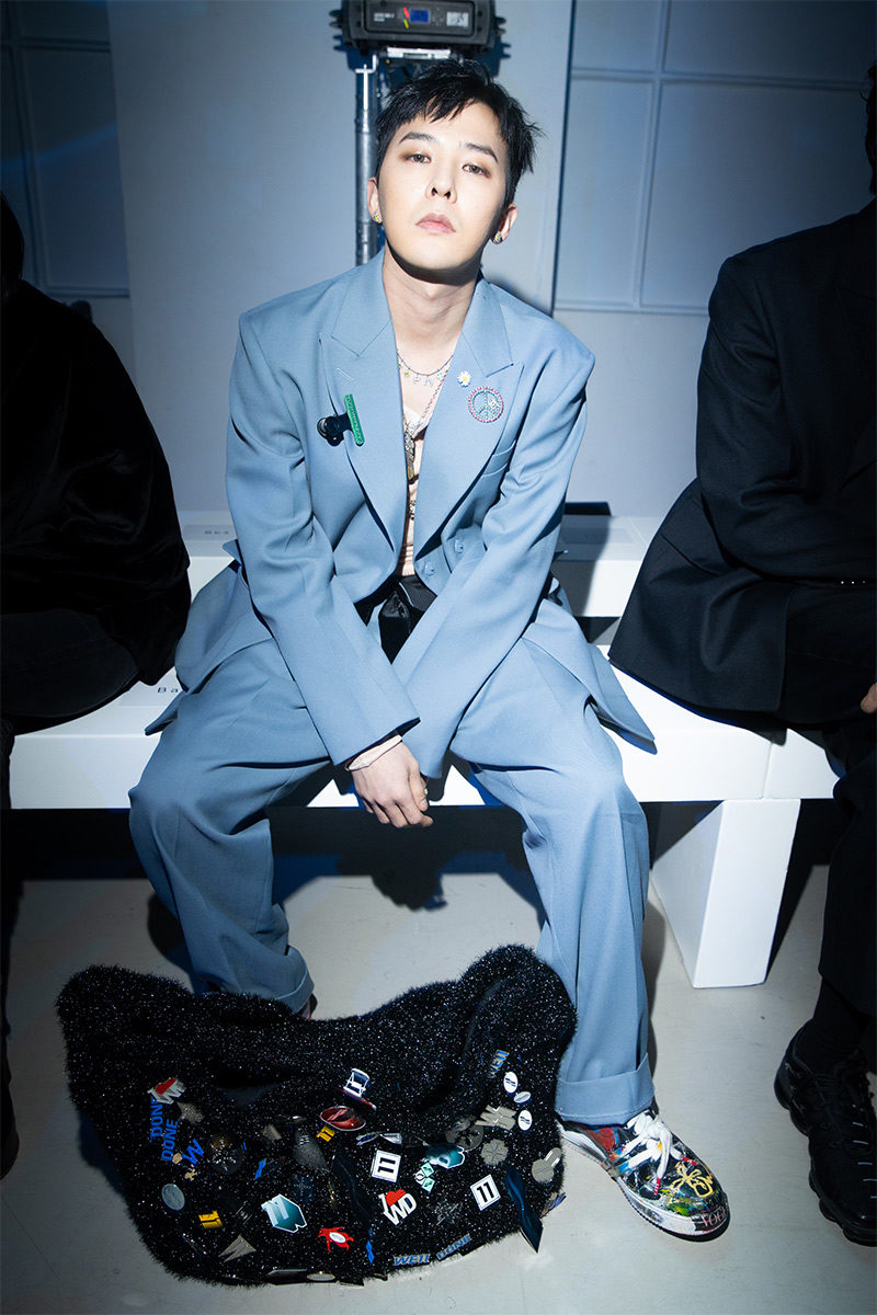 G-Dragon tại buổi trình diễn thời trang nam WE11DONE Thu/Đông 2021. Ảnh: Getty