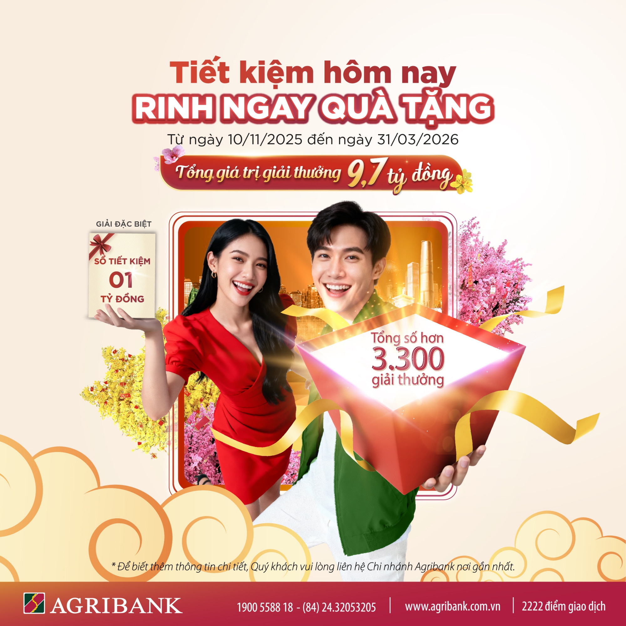 Agribank dành tới 3.370 giải với tổng giá trị giải thưởng lên tới 9,7 tỉ đồng - Ảnh: Agribank