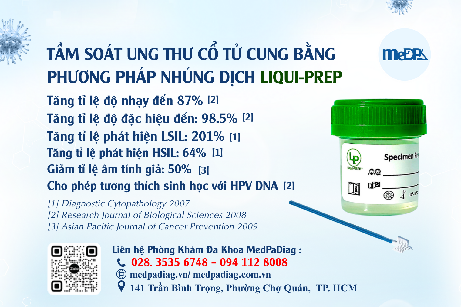 Tầm soát Pap nhúng dịch Liqui-PREP giúp tăng độ đặc hiệu vượt trội