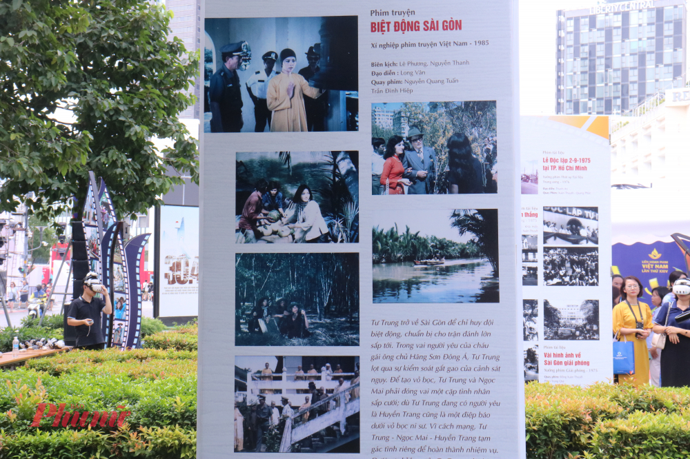 Phim truyện Biệt động Sài Gòn phát sóng vào năm 1985 được trưng bày tại không gian triển lãm - Ảnh: Phương Nhã