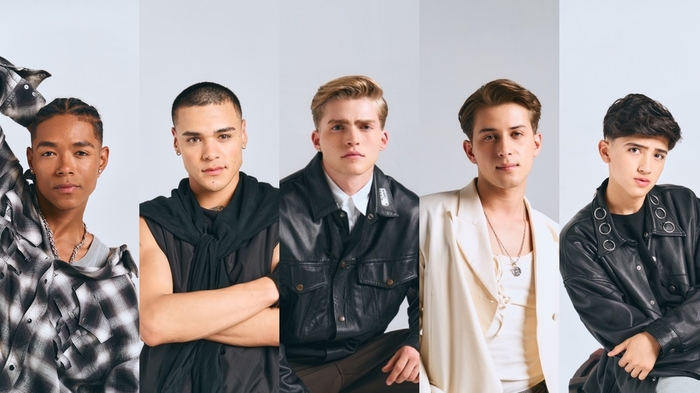 Các thành viên của nhóm nhạc nam địa phương SANTOS BRAVOS đến từ Hybe Latin America. [Hybe]