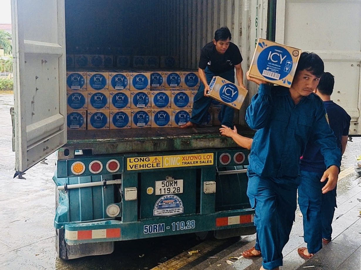 Các sản phẩm dinh dưỡng của Vinamilk đã đến Đắk Lắk, sẵn sàng tiếp ứng cho bà con vùng lũ - Ảnh: Vi Nam