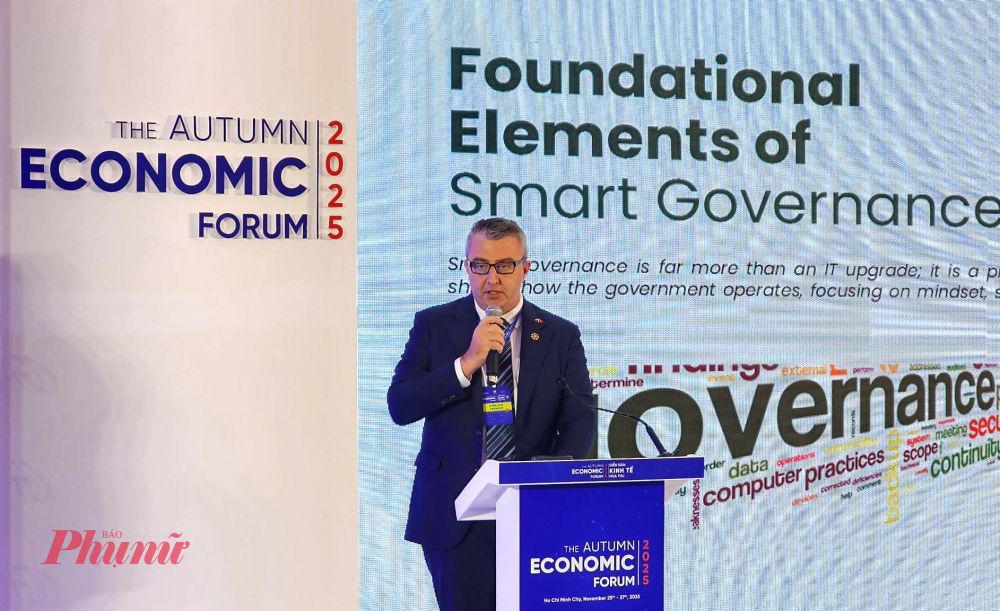 Sam Conroy, Chủ tịch Phòng Thương mại Australia tại Việt Nam (AusCham Vietnam) chia sẻ tại buổi thảo luận