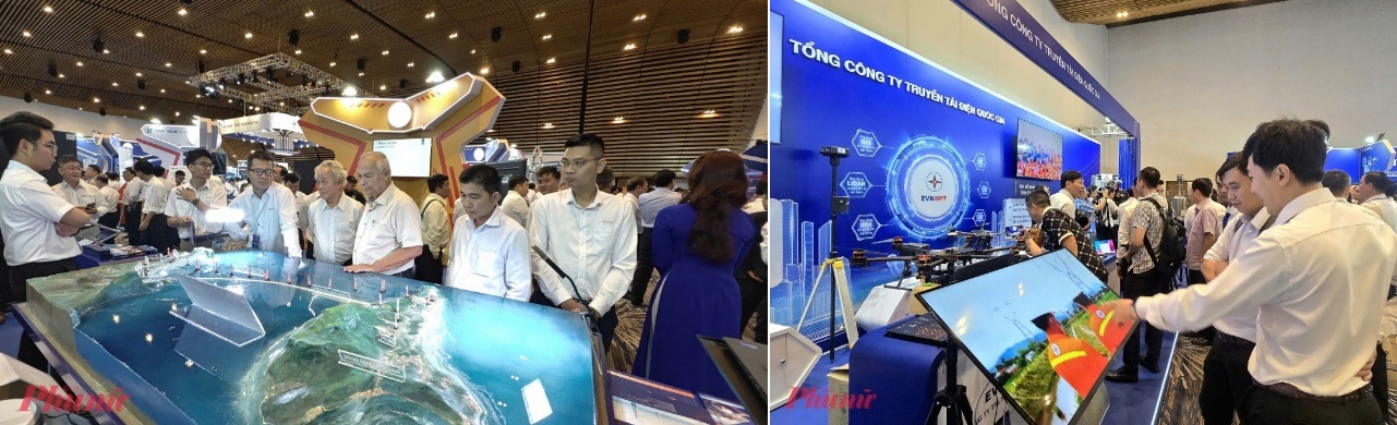 Các đại biểu tham quan các gian hàng trưng bày tại sự kiện (ghép hình) -  Ảnh: Trang Nguyễn 