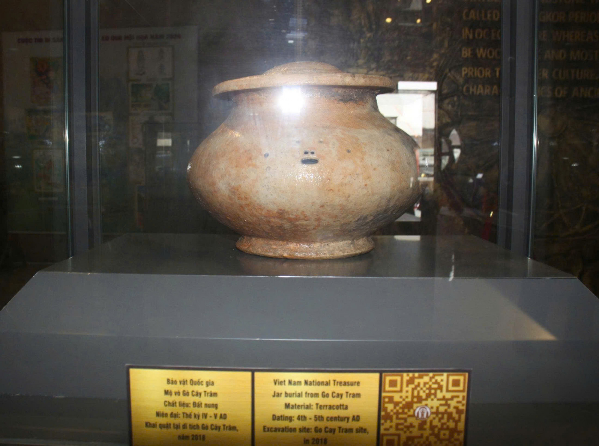 Mộ vò Cây Trâm một trong hai bảo vật của văn hóa Óc Eo được công nhận bảo vật quốc gia - Ảnh CTV