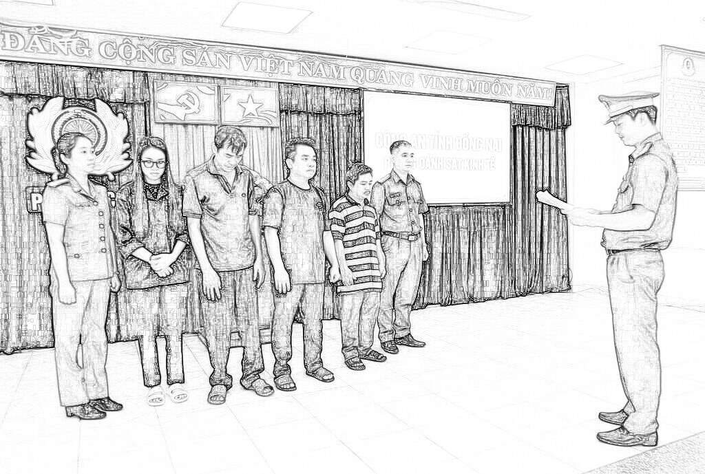 4 đối tượng tại cơ quan công an. Ảnh: CA