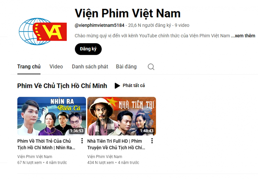 Viện Phim Việt Nam đã đưa một số phim trong kho lưu trữ quốc gia lên nền tảng mạng