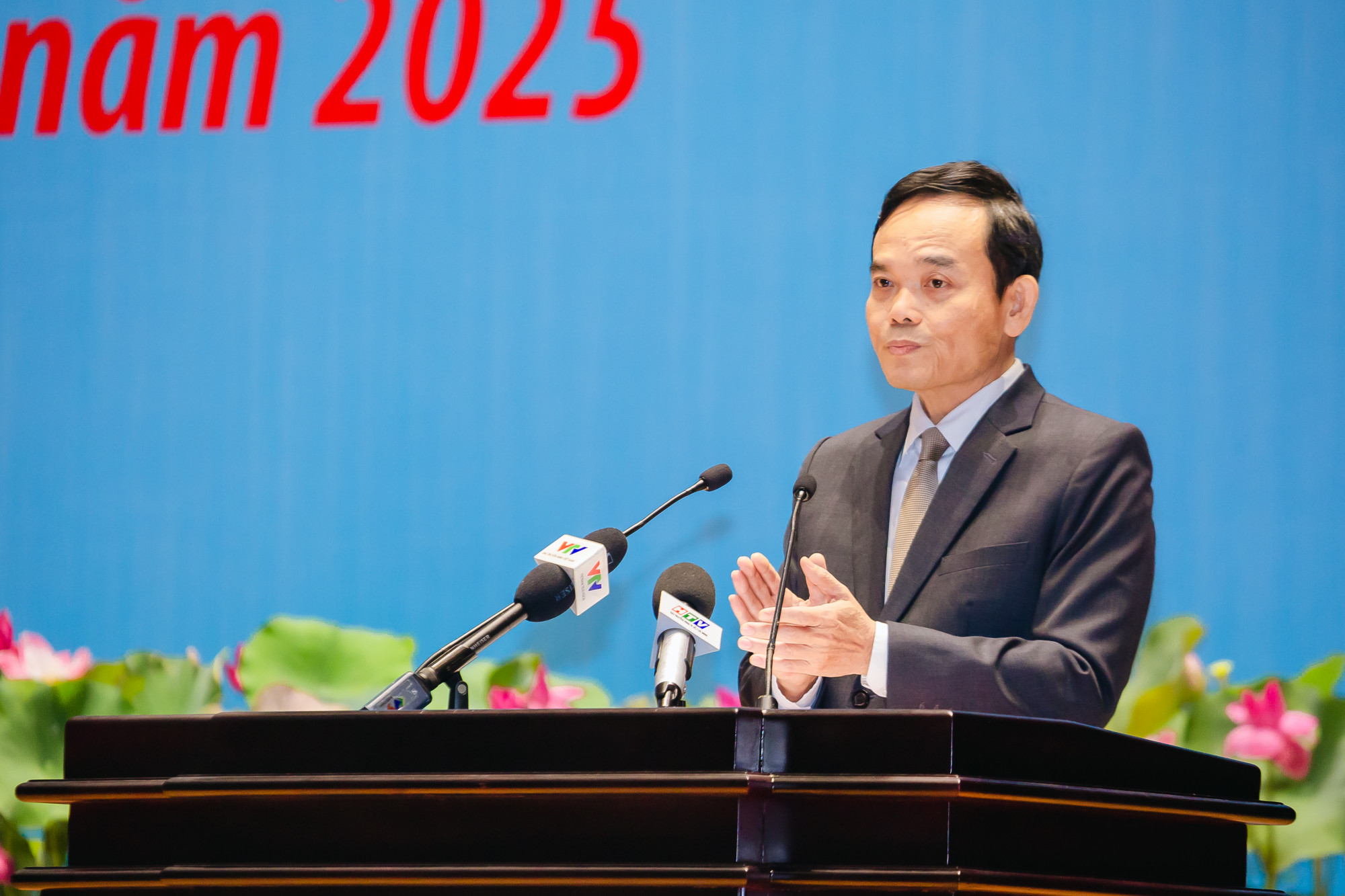 Bí thư Thành ủy TPHCM Trần Lưu Quang đã phát biểu chỉ đạo tại đại hội - Ảnh: MTTQ TPHCM