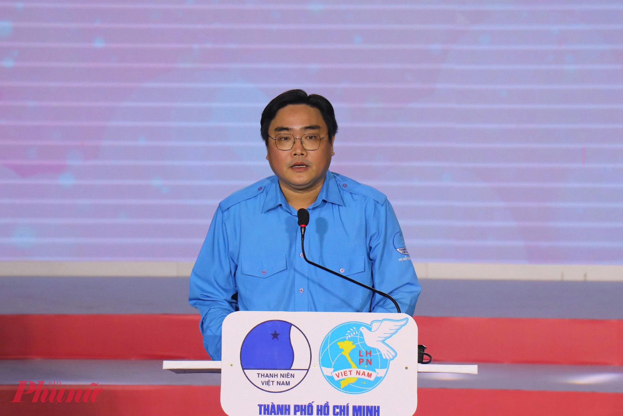 Ông Ngô Minh Hải – Phó Chủ tịch Ủy ban MTTQ Việt Nam TPHCM, Chủ tịch Hội LHTN Việt Nam TPHCM – phát biểu