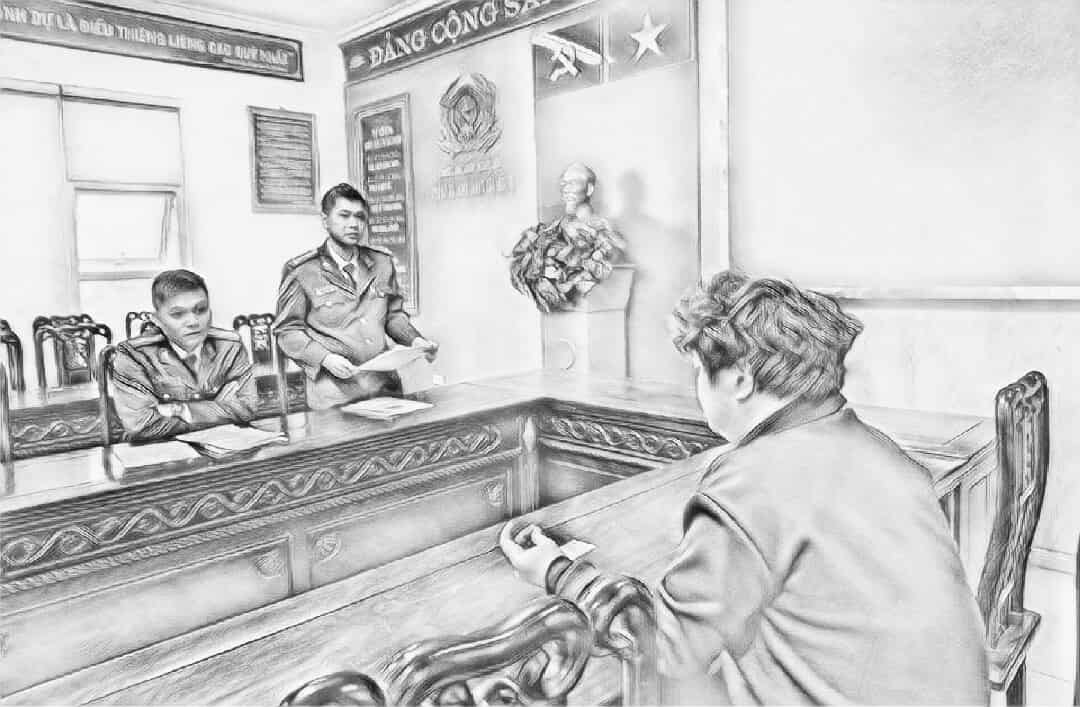 P.V.H. làm việc với công an - Ảnh công an cung cấp