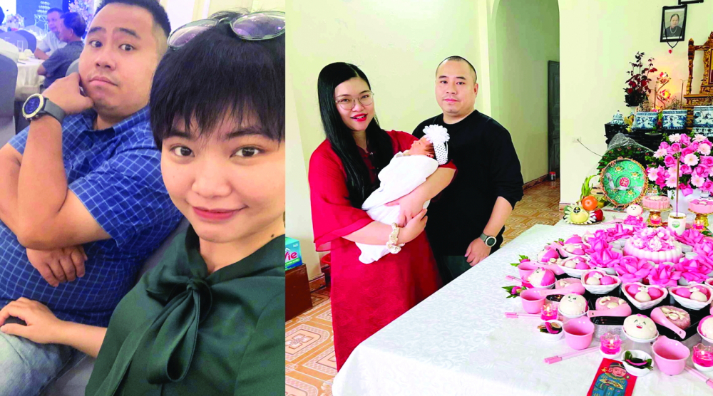 Vợ chồng anh Kiên chị Phượng lúc mới quen và hiện tại - khi cân nặng của anh đã giảm đáng kể - Ảnh do nhân vật cung cấp