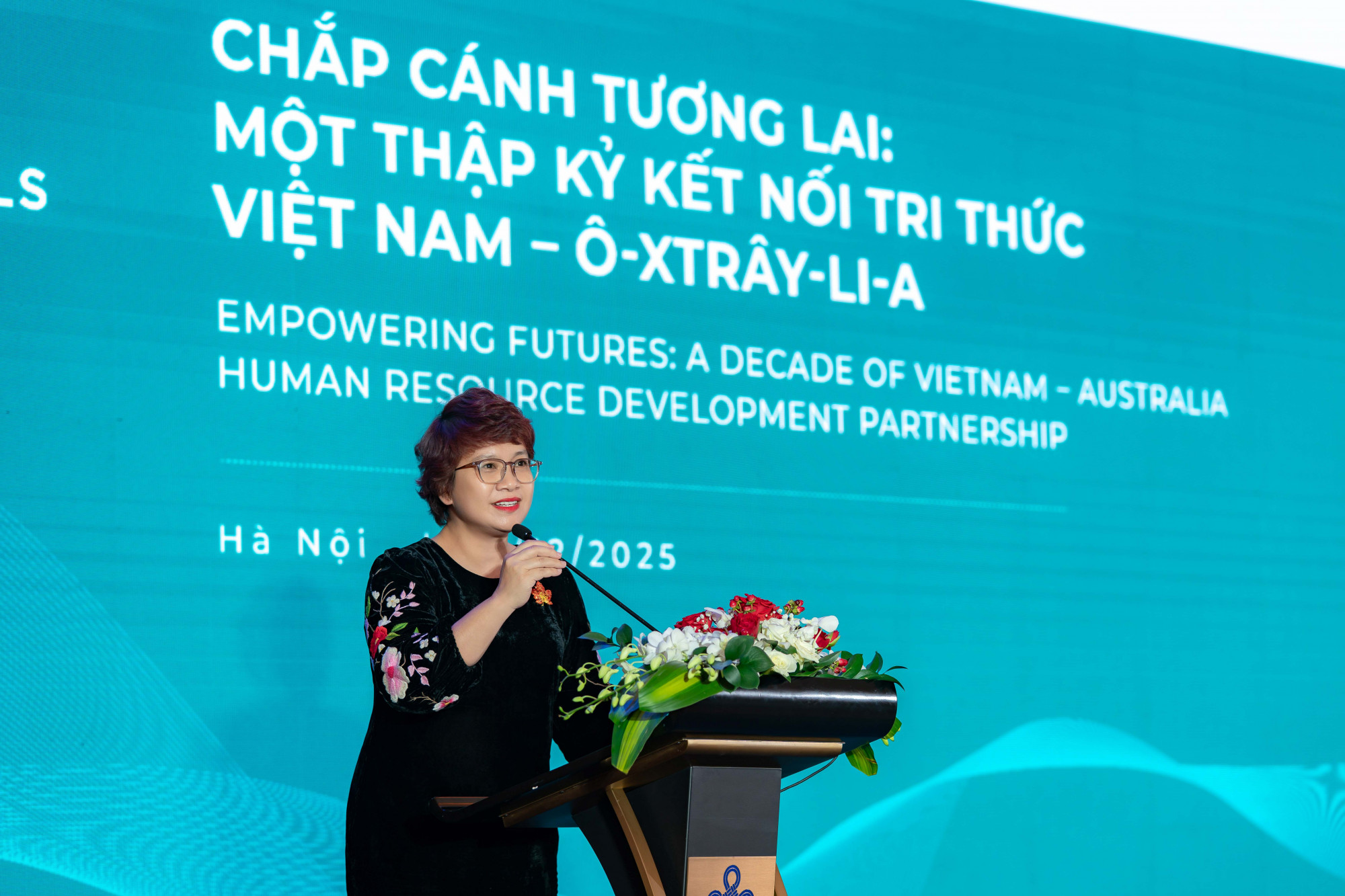 phó giáo sư, tiến sĩ Nguyễn Thu Thủy - Cục trưởng Cục Hợp tác Quốc tế, Bộ GD-ĐT - phát biểu tại chương trìn - Ảnh: BTC