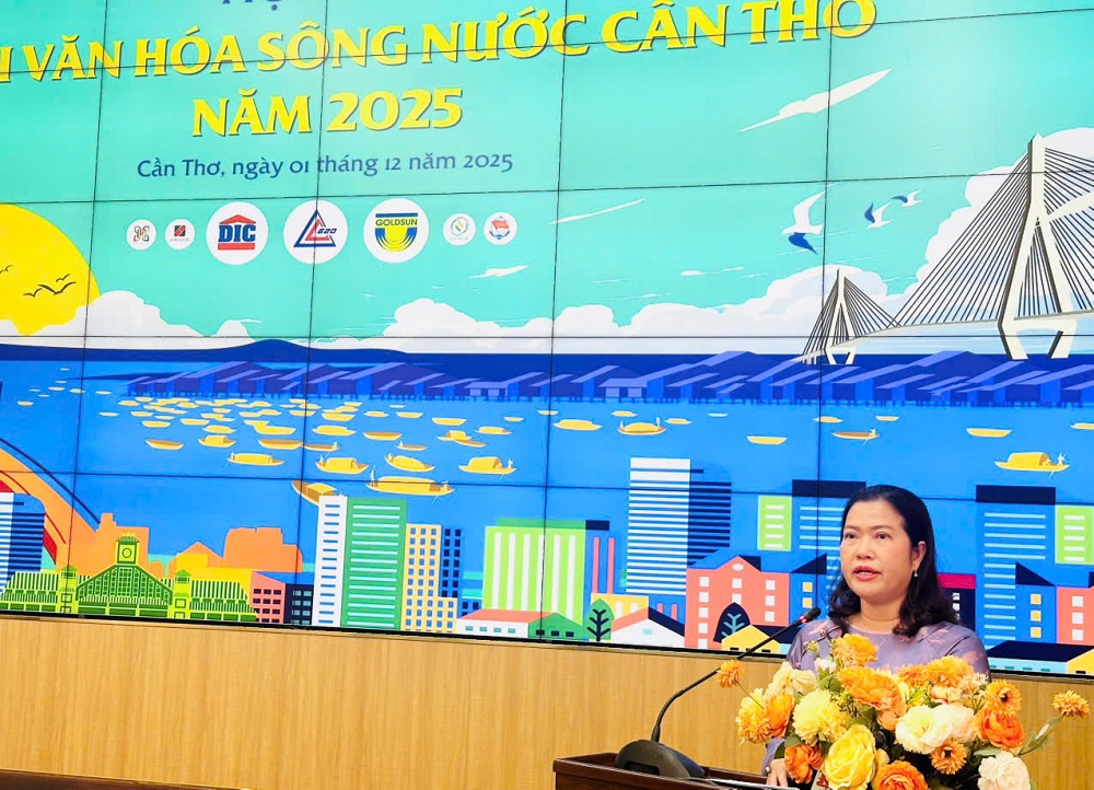 Bà Nguyễn Thị Ngọc Điệp - Phó chủ tịch UBND TP Cần Thơ phát biểu