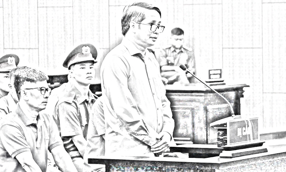 Bị cáo Phạm Thái Hà tại phiên tòa sơ thẩm - Ảnh: N.A