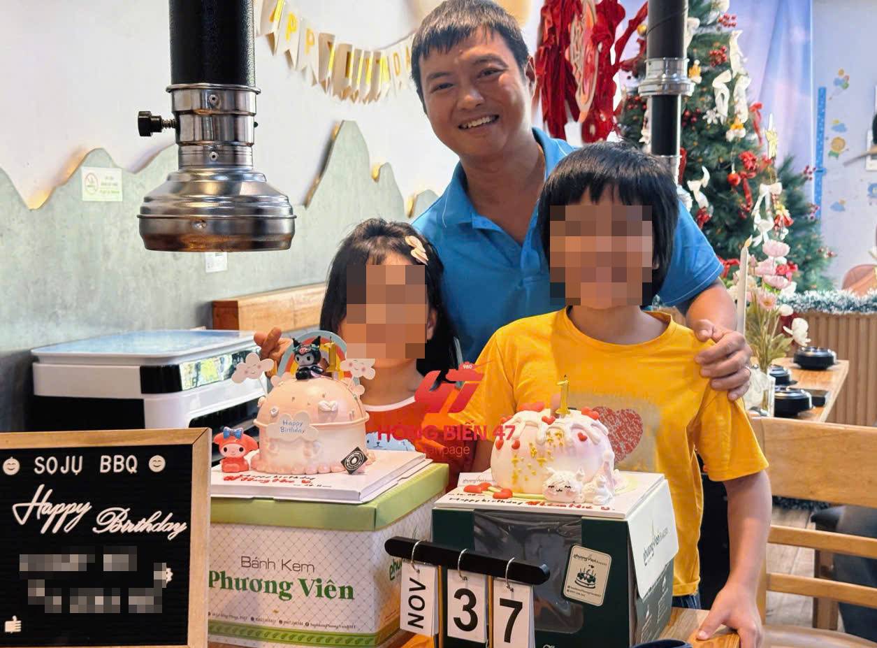 Hai chị em cháu H.H.N.N. và H.L.N.N. được tổ chức sinh nhật sau khi được giải cứu khỏi căn phòng bẩn thỉu - Ảnh: C.Đ.