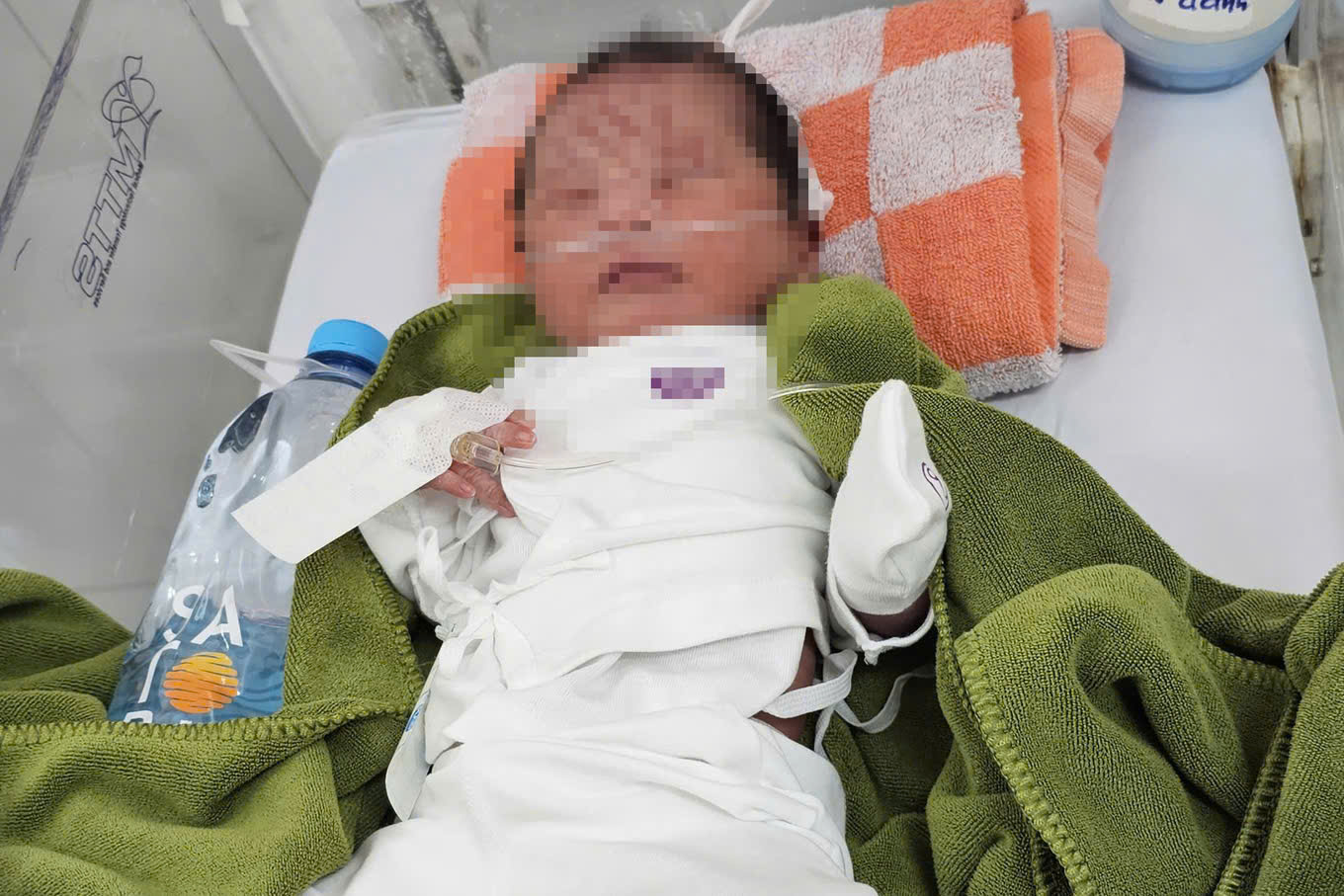 Bé sơ sinh bị vùi lấp may mắn được cứu sống - Ảnh: Cơ quan chức năng cung cấp