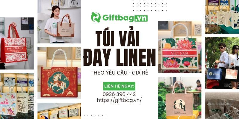 Xưởng sản xuất túi vải linen in logo giá rẻ Hà Nội - Ảnh: Giftbag