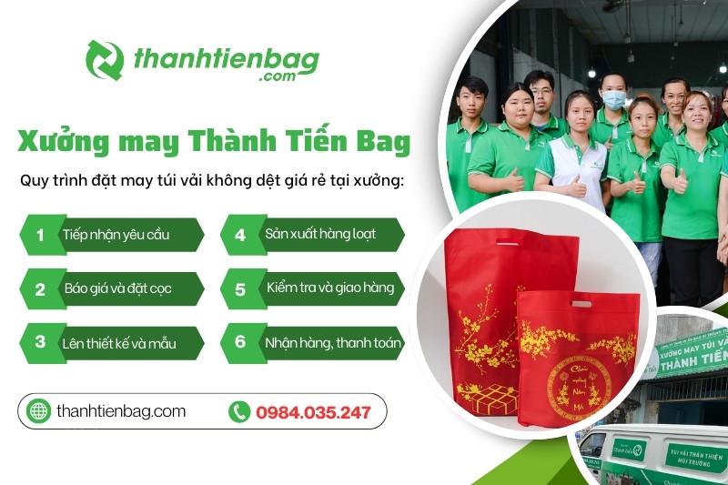Quy trình đặt may túi vải không dệt giá rẻ tại xưởng Thành Tiến Bag