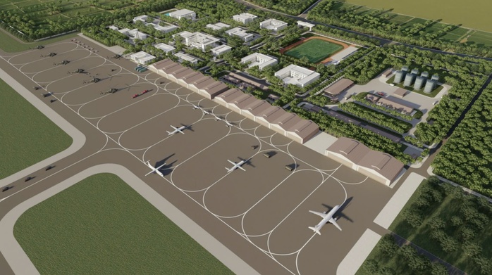Minh họa phối cảnh bãi đỗ và đường băng sân bay Gia Bình