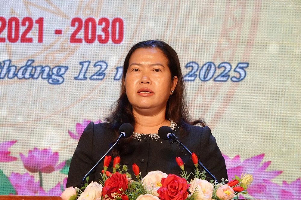 Bà Nguyễn Thị Ngọc Điệp - Phó chủ tịch UBND TP Cần Thơ - phát biểu