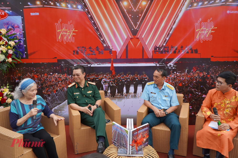 Triển lãm, ra mắt sách ảnh “80 năm – Một Việt Nam vững tin” của nhiếp ảnh gia Nguyễn Á Bà Trần Tố Nga - nạn nhân chất độc màu da cam, Thiếu tướng, Thầy thuốc Nhân dân Nguyễn Hồng Sơn, Chủ tịch Hội Nạn nhân chất độc da cam/dioxin TPHCM và phi công - Ảnh 3. Thượng tá Đặng Đình Kiên - phó chủ nhiệm chính trị Trung đoàn không quân 935 (theo thứ tự từ trái sang phải) đều là nhân vật trong bộ sách ảnh