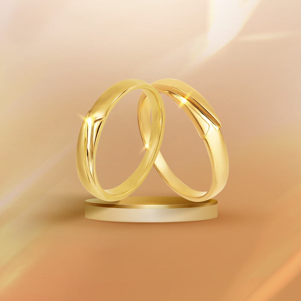 Nhẫn trơn vàng 18K với thiết kế cách điệu tinh tế, phù hợp khi đeo hàng ngày - Ảnh: PNJ