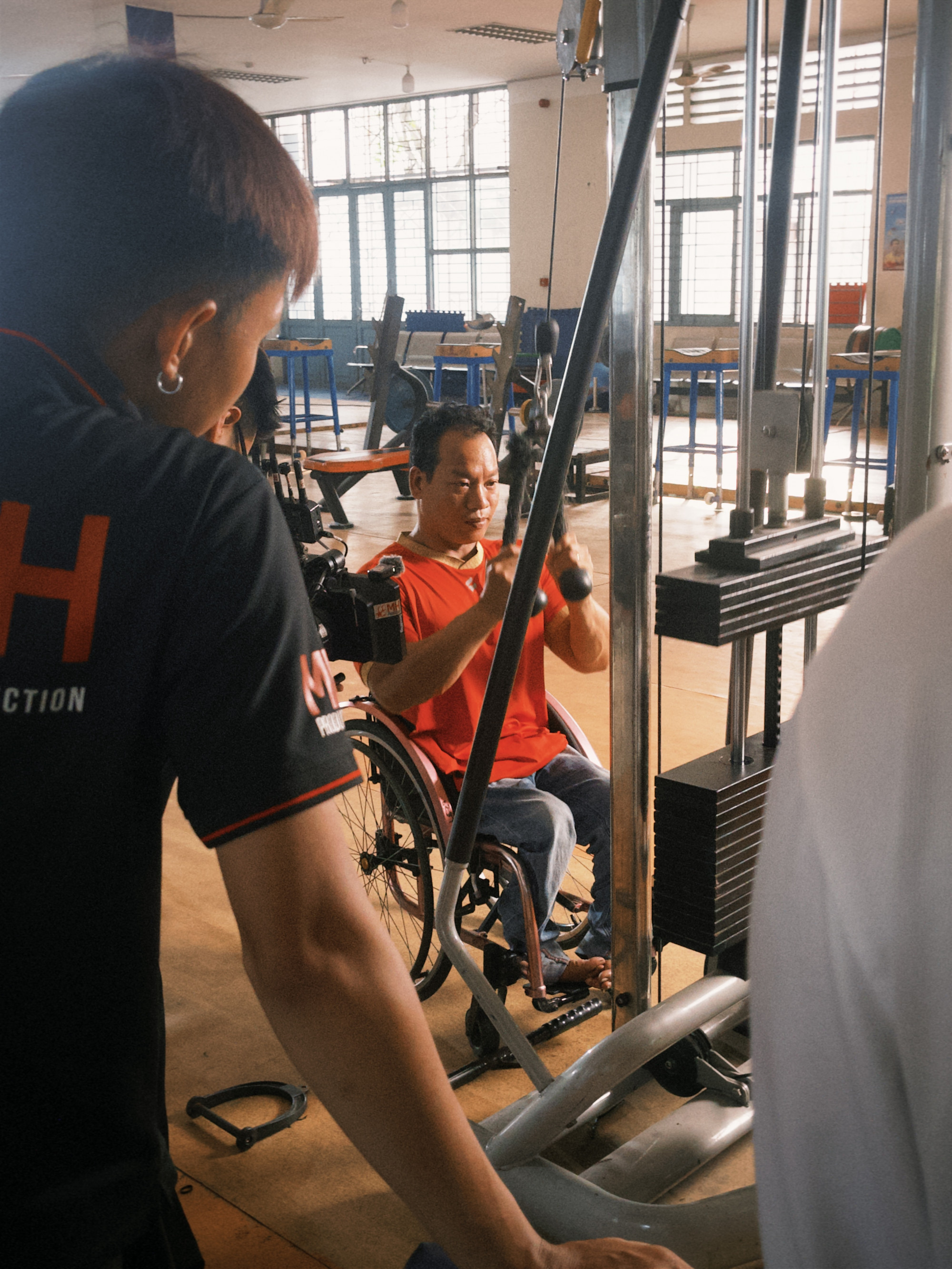 Vận động viên Lê Văn Công trong quá trình tập luyện