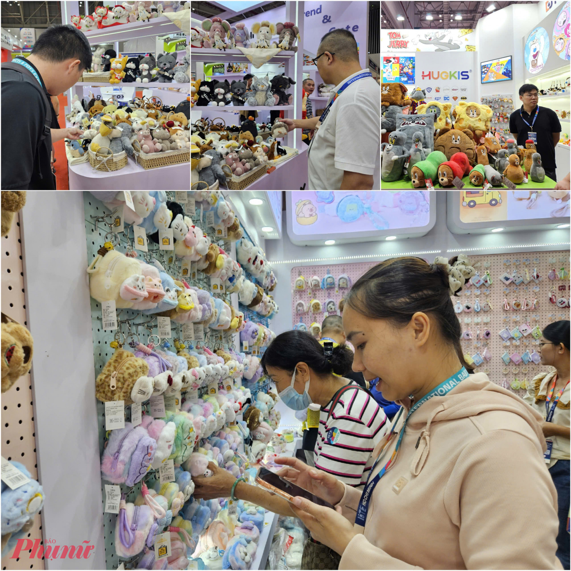 Ở phân khúc phổ thông hơn, móc khóa plush nhân vật động vật cách điệu được xem là nhóm bán chạy nhất. Với kích thước nhỏ, dễ treo balo hoặc túi xách, các sản phẩm này có giá phổ biến từ 40.000 - 100.000 đồng/cái, thu hút học sinh, sinh viên và khách tham quan mua lẻ làm quà.