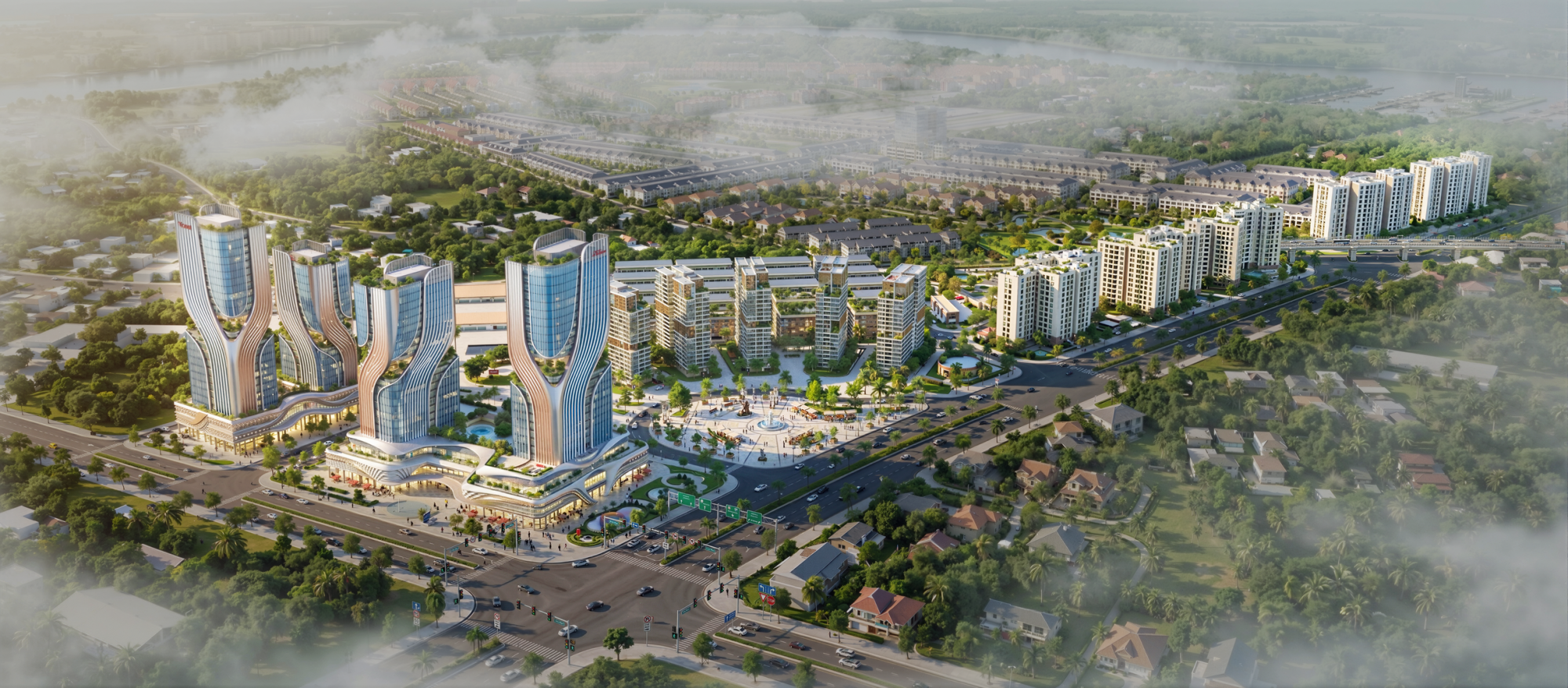 Tổ hợp dự án tạo dấu ấn mới với những tòa nhà thương mại dịch vụ cao tối đa tới 40 tầng