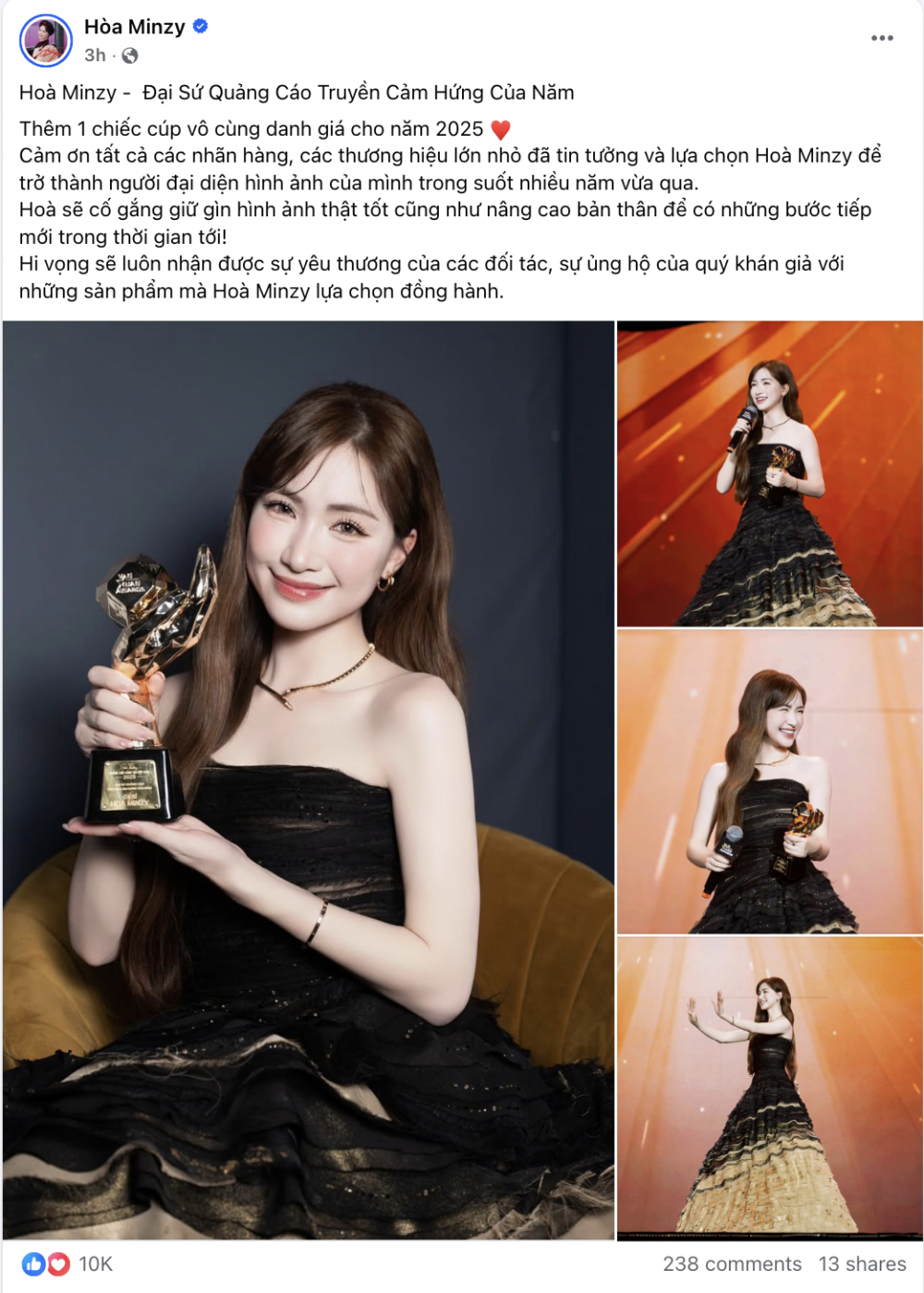 Chia sẻ của nữ ca sĩ nhanh chóng thu hút nhiều sự quan tâm của khán giả