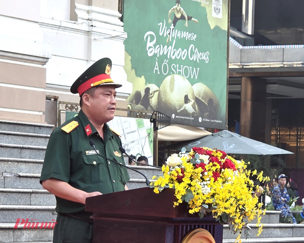 Thượng tá Nguyễn Quang Sáng phát biểu khai mạc.